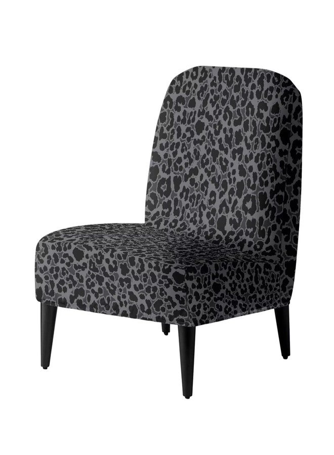 Talayituse Black Leopard Print Accent Chair Cover Slipcover, Armless Stretch Super Soft Chair Slipcovers for Armless Chair Furniture Protector with Elastic Bottom, Pack of 1 - Image 1